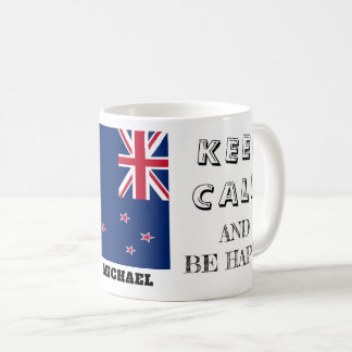 Caneca De Café Manter Calmo com Sinalizador Nova Zelândia