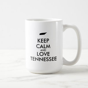 Caneca De Café Manter calmo e amar o tennessee personalizável