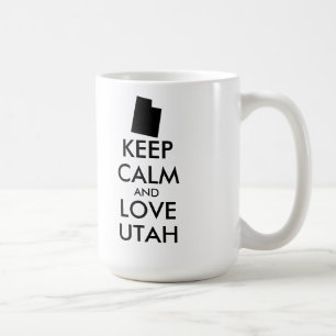 Caneca De Café Manter calmo e amar uTAH personalizável