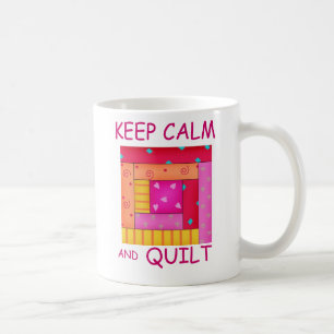 Caneca De Café Manter Calmo e Bloquear Cabina Colorida de Log