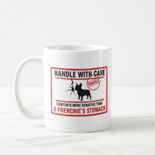 Caneca De Café Manuseie com Cuidado Bulldog Francês Estômago Sens