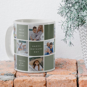 Caneca De Café Manutenção da Grade de Fotografias do feliz dia de