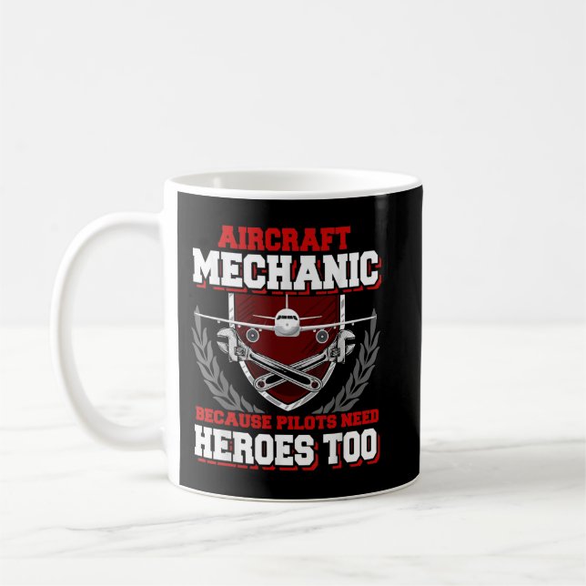 Caneca De Café Manutenção de Aeronaves Mecânicas de Camisas Funny (Esquerda)