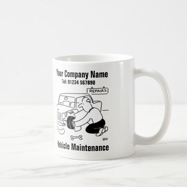 Caneca De Café Manutenção do veículo. Mecânica de Garagem Funny (Direita)