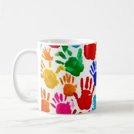 Caneca De Café Mão ColoridaImpressão