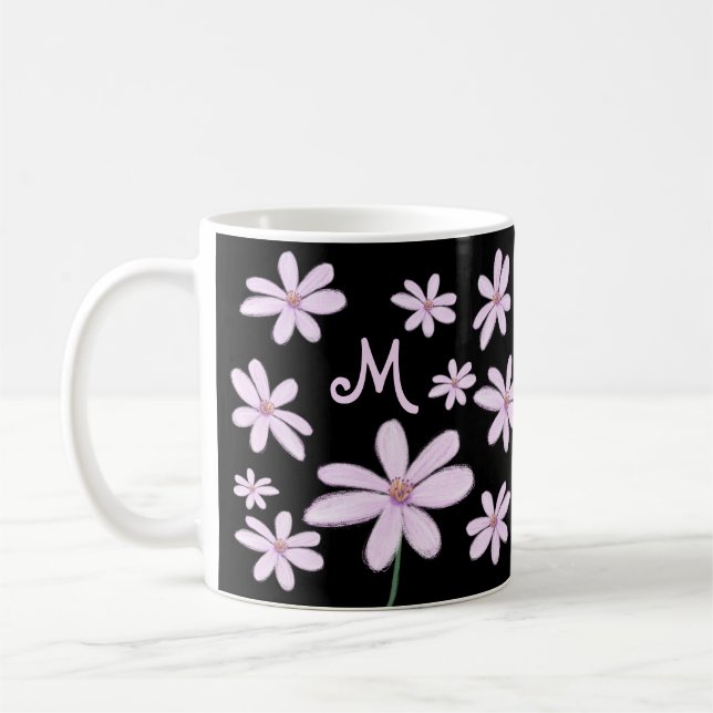 Caneca De Café Mão Corta Desenhada Pastel De Flor De Café (Esquerda)