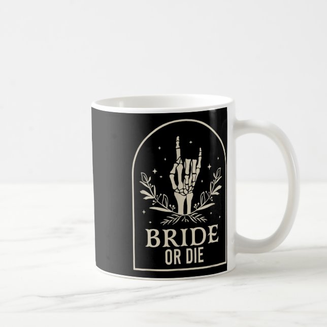 Caneca De Café Mão de Esqueleto Ou Morrer Festa de Solteira Gótic (Direita)
