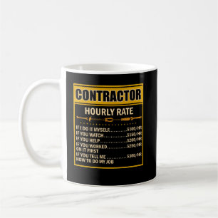 Caneca De Café Mão de Obra Horária do Contratante do Gráfico d
