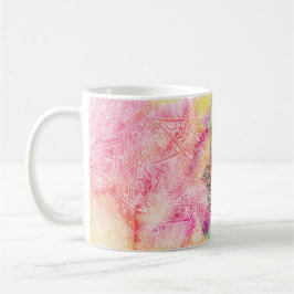 Caneca De Café Mão do símbolo Fatima amulet Henna floral