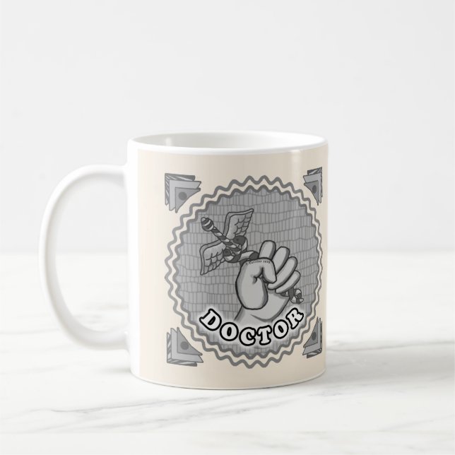 Caneca De Café Mão segurando caduceu médico (Esquerda)
