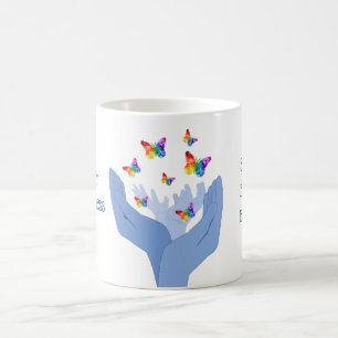 Caneca De Café Mãos da consciência do autismo que liberam