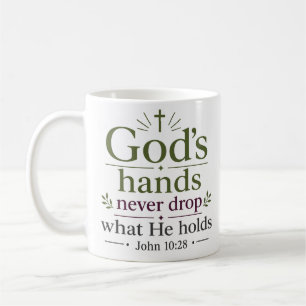 Caneca De Café Mãos de Deus Nunca Soltam O Que Ele Segura Arte de