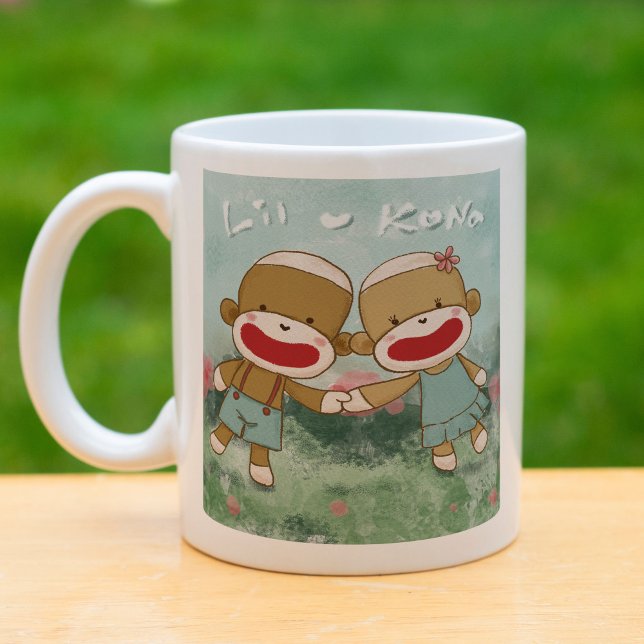 Caneca De Café Mãos de Férias Lil & Kona (Criador carregado)