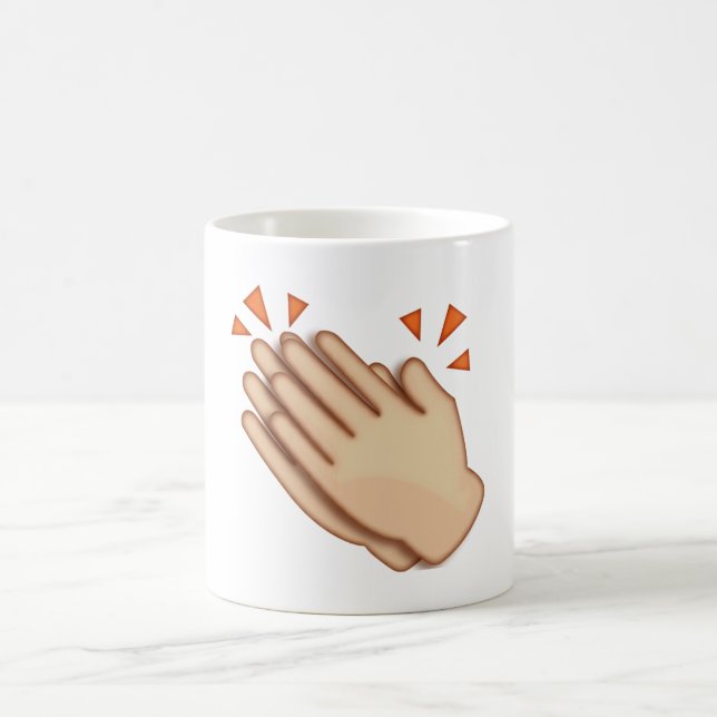 Caneca De Café Mãos de palmas - Emoji (Centro)