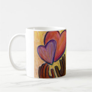 Caneca De Café Mãos e Diversidade Cardíaca Amam Copa de Café P