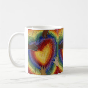 Caneca De Café Mãos e Diversidade Cardíaca Amam Copa de Café P