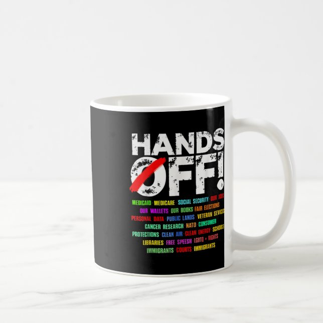 Caneca De Café Mãos Engraçadas Protesto Segurança Social (Direita)