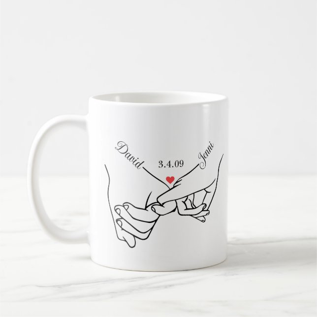 Caneca De Café Mãos Personalizadas (Esquerda)