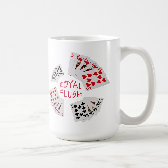Caneca De Café Mãos-Poker - Royal Flush Personalizável (Direita)