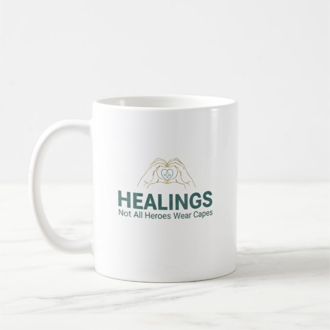 Caneca De Café Mãos que Curam Nem Todos os Heróis Usam Capas (Esquerda)