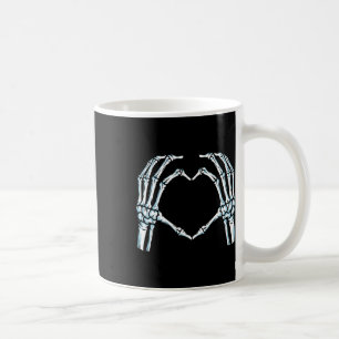 Caneca De Café Mãos Sinal de Coração Fantasia Retro de Halloween