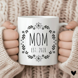 Caneca De Café Mãozinho da Mãe Minimalista Personalizado para Pre