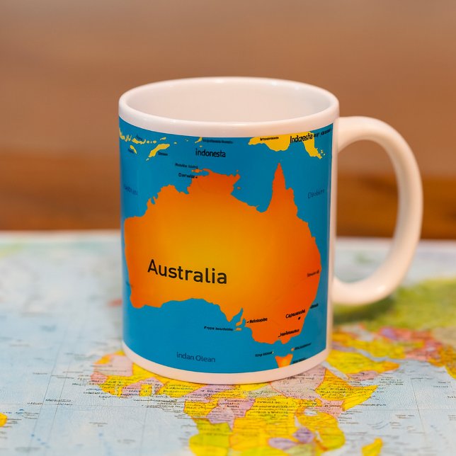 Caneca De Café Map Of Australia (Criador carregado)