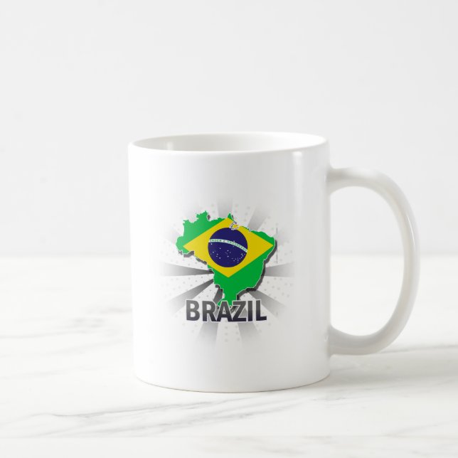 Caneca De Café Mapa 2,0 da bandeira de Brasil (Direita)