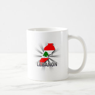 Caneca De Café Mapa 2,0 da bandeira de Líbano