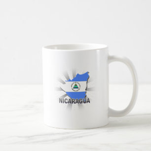 Caneca De Café Mapa 2,0 da bandeira de Nicarágua