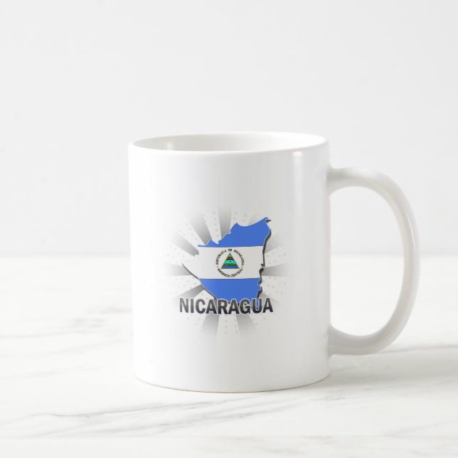 Caneca De Café Mapa 2,0 da bandeira de Nicarágua (Direita)