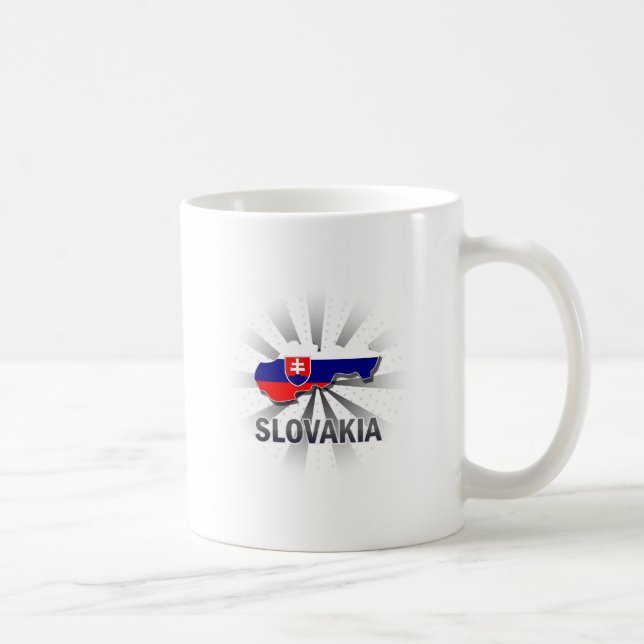 Caneca De Café Mapa 2,0 da bandeira de Slovakia (Direita)