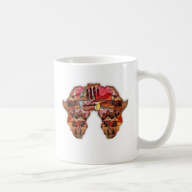 Caneca De Café Mapa Africano: Celebrar a Estação com a Cultura (Direita)