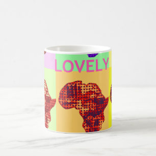 Caneca De Café Mapa Africano Colorido e Encantador com Design de