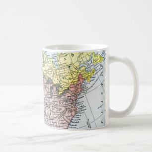 CANECA DE CAFÉ MAPA: AMERICA DO NORTE, 1890