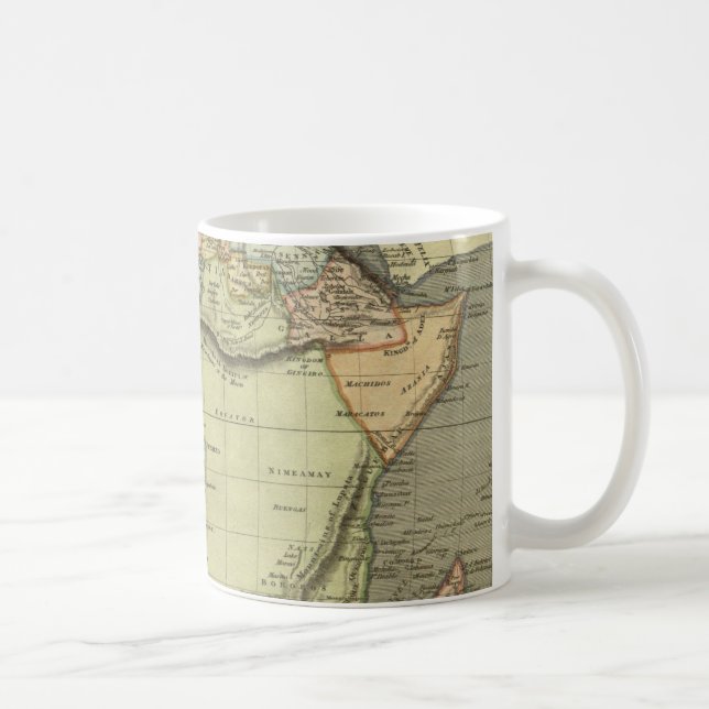 Caneca De Café Mapa antigo antigo inspirado (Direita)