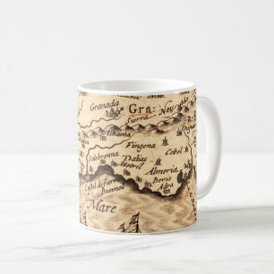 Caneca De Café Mapa antigo antigo inspirado (3)