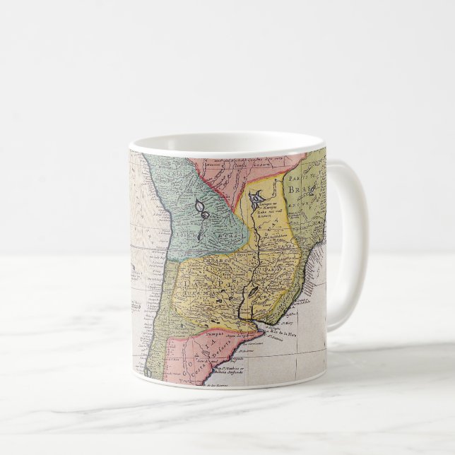 Caneca De Café Mapa antigo antigo inspirado (8) (Frente Esquerda)
