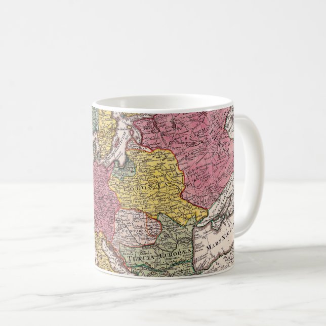 Caneca De Café Mapa antigo antigo inspirado (9) (Frente Esquerda)