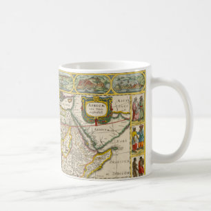 Caneca De Café Mapa antigo da África por Hondius e Jansson
