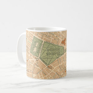 Caneca De Café Mapa Antigo da Cidade de Boston