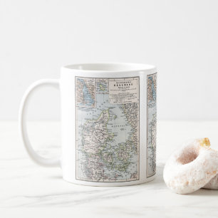 Caneca De Café Mapa antigo da Dinamarca, Danmark em dinamarquês,