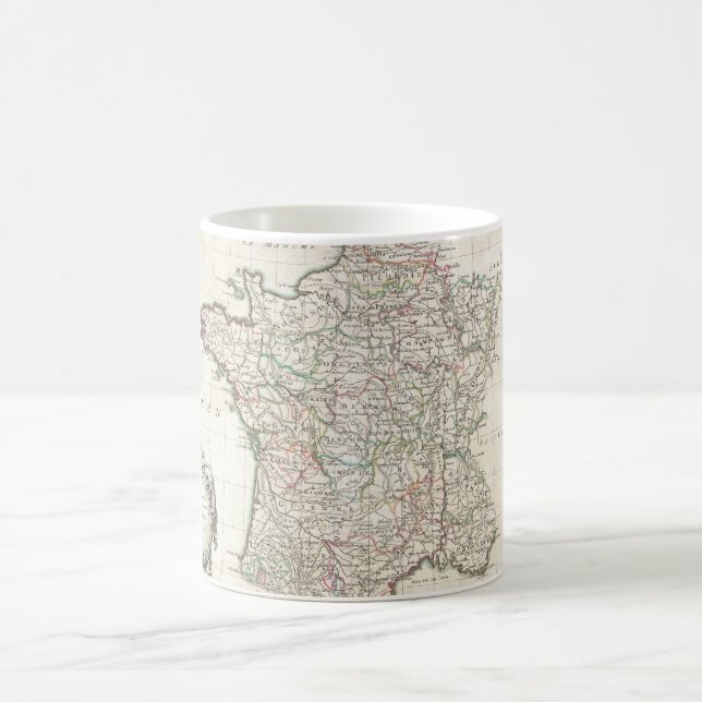 Caneca De Café Mapa Antigo da França (1771) (Centro)