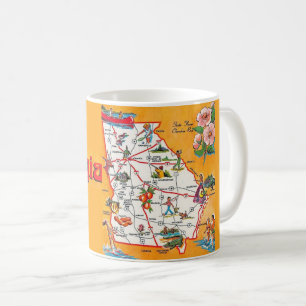 Caneca De Café Mapa Antigo da Geórgia