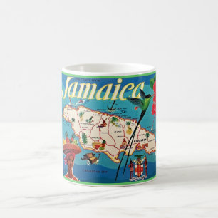 Caneca De Café Mapa Antigo da Ilha Jamaica P