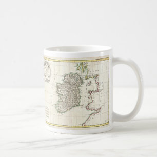 Caneca De Café Mapa Antigo da Irlanda (1771)