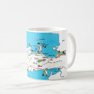 Caneca De Café Mapa Antigo da Península de Dingle na Irlanda