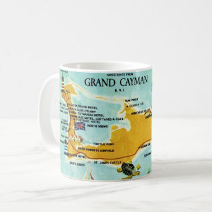 Caneca De Café Mapa Antigo das Ilhas Cayman