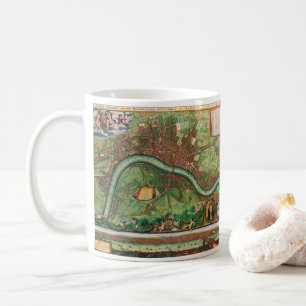 Caneca De Café Mapa Antigo das Ruas de Londres por Johannes de Ra