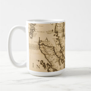 Caneca De Café Mapa antigo de 3Sudeste Asiático   1687